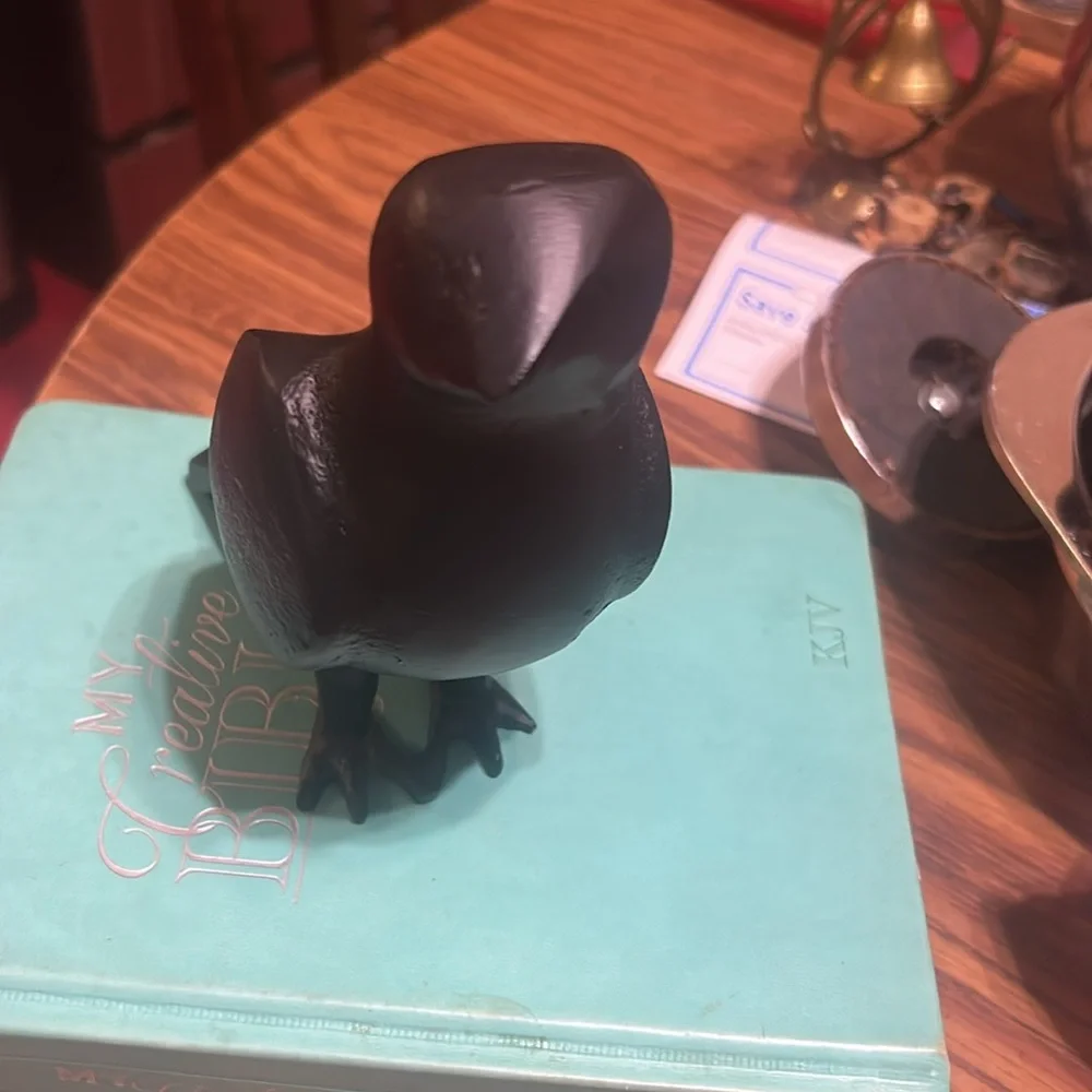 Elegant Black Bird Figurine-it is very heavy cold, could be cast iron